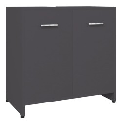 vidaXL Badezimmerschrank Grau 60x33x61 cm Holzwerkstoff