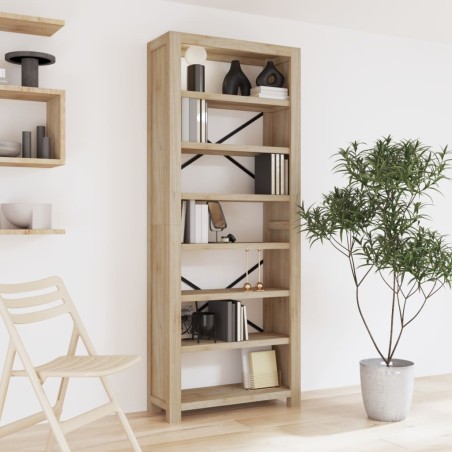 vidaXL Bücherregal 7 Fächer 80x30x200 cm Massivholz Akazie
