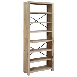 vidaXL Bücherregal 7 Fächer 80x30x200 cm Massivholz Akazie