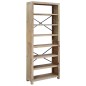 vidaXL Bücherregal 7 Fächer 80x30x200 cm Massivholz Akazie