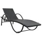 vidaXL Sonnenliegen 2 Stk. mit Tisch Poly Rattan Schwarz vidaXL Sonnenliegen 2 Stk. mit Tisch Poly Rattan Schwarz