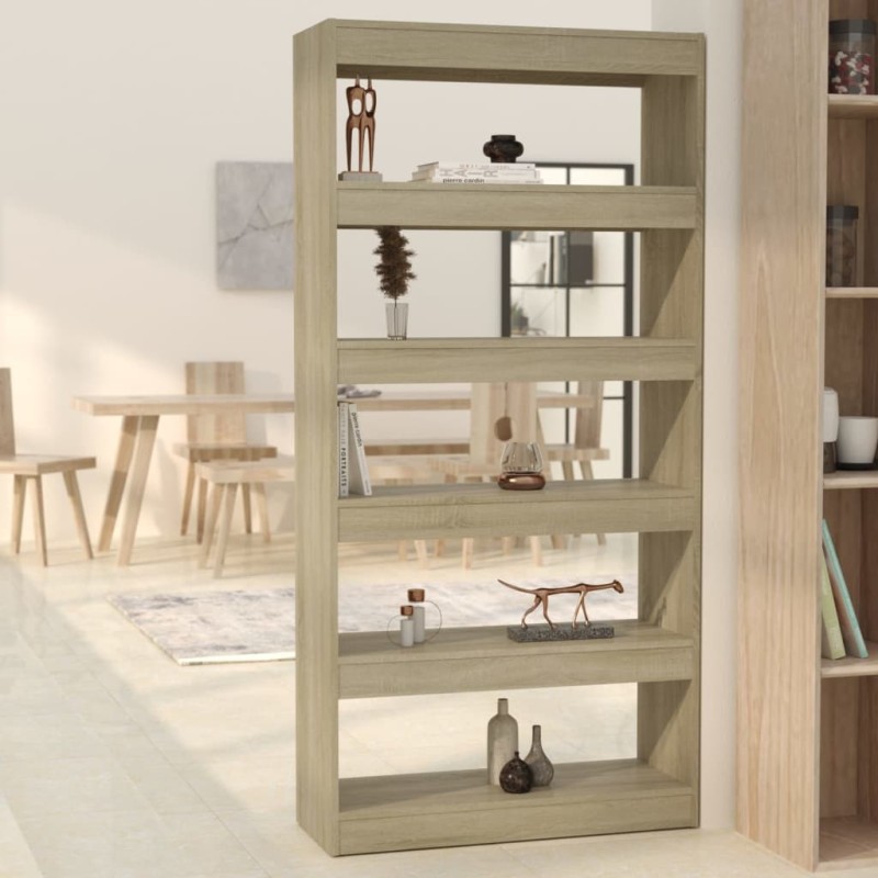 vidaXL Bücherregal/Raumteiler Sonoma-Eiche 80x30x166 cm Holzwerkstoff vidaXL Bücherregal/Raumteiler Sonoma-Eiche 80x30x166 cm Holzwerkstoff