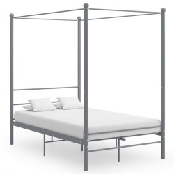 vidaXL Himmelbett Grau Metall 120x200 cm 
