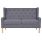 2-tlg. Sofa-Set Stoff Grau 2-tlg. Sofa-Set Stoff Grau