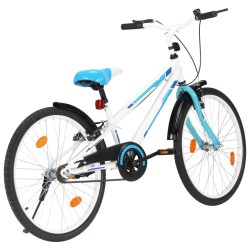 vidaXL Kinderfahrrad 24 Zoll Blau und Weiß