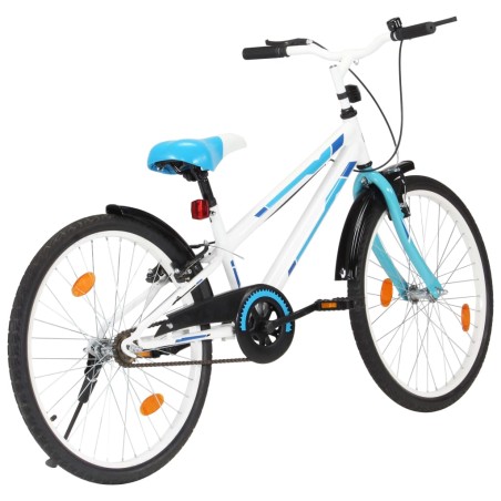 vidaXL Kinderfahrrad 24 Zoll Blau und Weiß