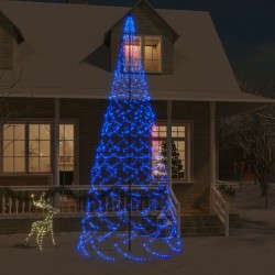 vidaXL LED-Weihnachtsbaum für Fahnenmast Blau 1400 LEDs 500 cm