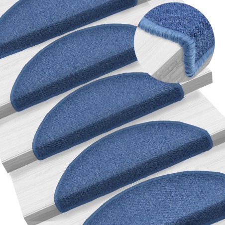 vidaXL 15 Stk. Treppenmatten Blau 65 x 24 x 4 cm