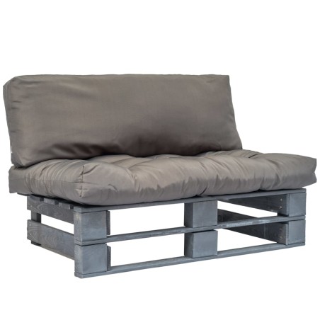 Outdoor-Sofa Paletten mit Kissen in Grau Kiefernholz