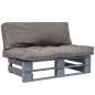 Outdoor-Sofa Paletten mit Kissen in Grau Kiefernholz Outdoor-Sofa Paletten mit Kissen in Grau Kiefernholz