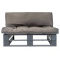 Outdoor-Sofa Paletten mit Kissen in Grau Kiefernholz Outdoor-Sofa Paletten mit Kissen in Grau Kiefernholz
