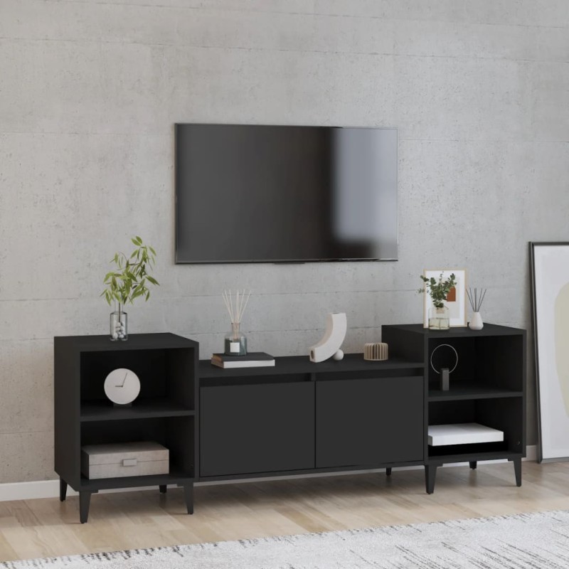 vidaXL TV-Schrank Schwarz 160x35x55 cm Holzwerkstoff vidaXL TV-Schrank Schwarz 160x35x55 cm Holzwerkstoff