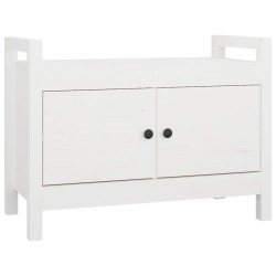 vidaXL Flurbank Weiß 80x40x60 cm Massivholz Kiefer