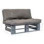 Outdoor-Sofa Paletten mit Kissen in Grau Kiefernholz Outdoor-Sofa Paletten mit Kissen in Grau Kiefernholz