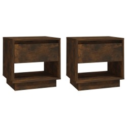 vidaXL Nachttische 2 Stk. Räuchereiche 45x34x44 cm Holzwerkstoff