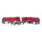 6-tlg. Outdoor-Lounge-Set Paletten mit Kissen in Rot Holz 6-tlg. Outdoor-Lounge-Set Paletten mit Kissen in Rot Holz
