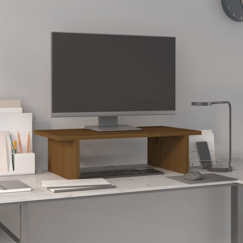 vidaXL Monitorständer Honigbraun 50x27x15 cm Massivholz Kiefer vidaXL Monitorständer Honigbraun 50x27x15 cm Massivholz Kiefer