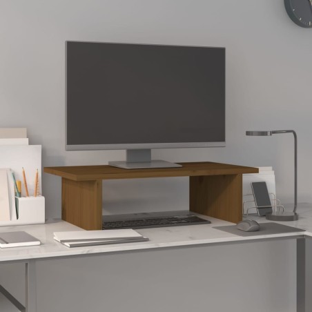 vidaXL Monitorständer Honigbraun 50x27x15 cm Massivholz Kiefer