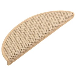vidaXL Treppenmatten Selbstklebend Sisal 15 Stk. 65x21x4 cm Hellbeige