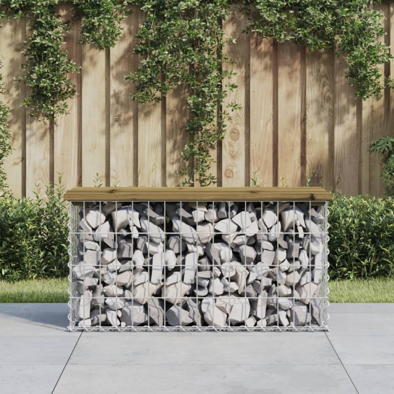 vidaXL Gartenbank aus Gabionen 83x31,5x42 cm Kiefernholz Imprägniert vidaXL Gartenbank aus Gabionen 83x31,5x42 cm Kiefernholz Imprägniert