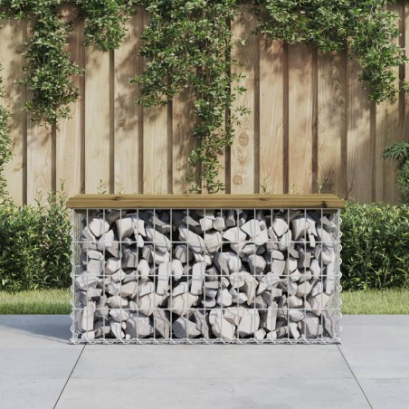 vidaXL Gartenbank aus Gabionen 83x31,5x42 cm Kiefernholz Imprägniert