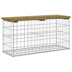 vidaXL Gartenbank aus Gabionen 83x31,5x42 cm Kiefernholz Imprägniert