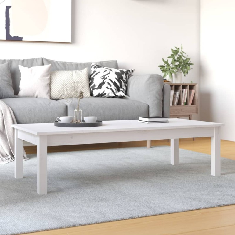 vidaXL Couchtisch Weiß 110x50x30 cm Massivholz Kiefer vidaXL Couchtisch Weiß 110x50x30 cm Massivholz Kiefer