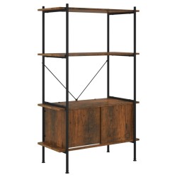 vidaXL Regal mit 4 Böden und Schrank 80x40x130 cm Stahl Holzwerkstoff