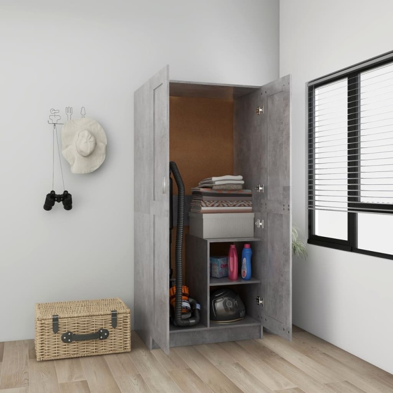 vidaXL Kleiderschrank Betongrau 82,5x51,5x180 cm Holzwerkstoff vidaXL Kleiderschrank Betongrau 82,5x51,5x180 cm Holzwerkstoff