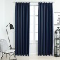 vidaXL Verdunkelungsvorhänge mit Haken 2 Stk. Blau 140x245cm vidaXL Verdunkelungsvorhänge mit Haken 2 Stk. Blau 140x245cm
