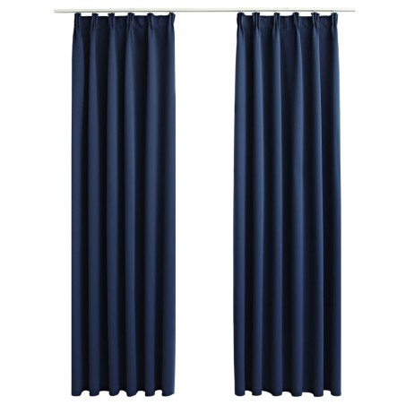 vidaXL Verdunkelungsvorhänge mit Haken 2 Stk. Blau 140x245cm
