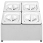 vidaXL Gastronorm-Ständer mit 4 GN 1/6 Behältern Edelstahl vidaXL Gastronorm-Ständer mit 4 GN 1/6 Behältern Edelstahl