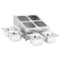 vidaXL Gastronorm-Ständer mit 4 GN 1/6 Behältern Edelstahl vidaXL Gastronorm-Ständer mit 4 GN 1/6 Behältern Edelstahl