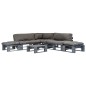 vidaXL 6-tlg. Outdoor-Lounge-Set Paletten mit Kissen in Grau Holz vidaXL 6-tlg. Outdoor-Lounge-Set Paletten mit Kissen in Grau Holz