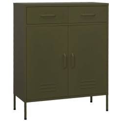 vidaXL Lagerschrank Olivgrün 80x35x101,5 cm Stahl    
