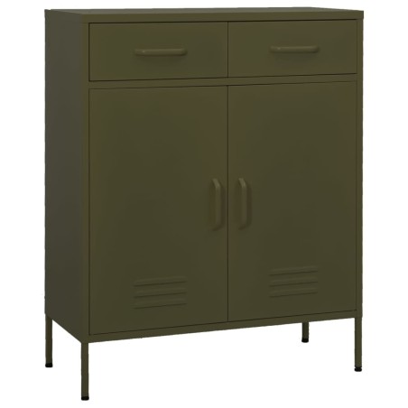 vidaXL Lagerschrank Olivgrün 80x35x101,5 cm Stahl    