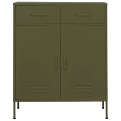 vidaXL Lagerschrank Olivgrün 80x35x101,5 cm Stahl    