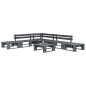 vidaXL 6-tlg. Outdoor-Lounge-Set Paletten mit Kissen in Grau Holz vidaXL 6-tlg. Outdoor-Lounge-Set Paletten mit Kissen in Grau Holz