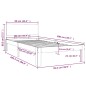 vidaXL Massivholzbett Grau Kiefer 90x200 cm vidaXL Massivholzbett Grau Kiefer 90x200 cm