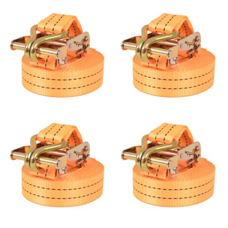 vidaXL Ratschen-Spanngurte 4 Stk. 1 Tonne 6m×38mm Orange