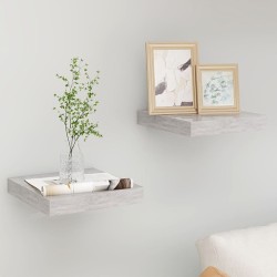vidaXL Schwebende Wandregale 2 Stk. Betongrau 23x23,5x3,8 cm MDF