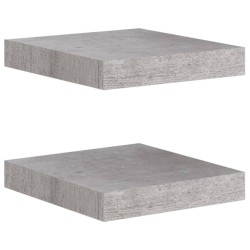 vidaXL Schwebende Wandregale 2 Stk. Betongrau 23x23,5x3,8 cm MDF