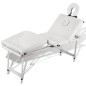 Massagetisch mit Aluminiumrahmen, faltbar 4 Zonen Creme-Weiß Massagetisch mit Aluminiumrahmen, faltbar 4 Zonen Creme-Weiß