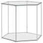 vidaXL Couchtisch Silbern 60x53x50 cm Edelstahl und Glas vidaXL Couchtisch Silbern 60x53x50 cm Edelstahl und Glas