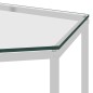 vidaXL Couchtisch Silbern 60x53x50 cm Edelstahl und Glas vidaXL Couchtisch Silbern 60x53x50 cm Edelstahl und Glas