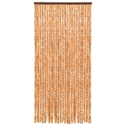 vidaXL Insektenschutz-Vorhang Ocker und Weiß 100x220 cm Chenille
