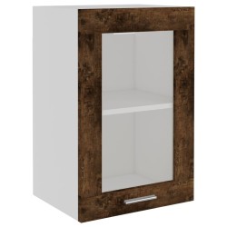 vidaXL Hängeschrank Glas Räuchereiche 40x31x60 cm Holzwerkstoff