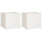 vidaXL Pflanzkübel 2 Stk. Weiß 60x60x60 cm Massivholz Kiefer vidaXL Pflanzkübel 2 Stk. Weiß 60x60x60 cm Massivholz Kiefer