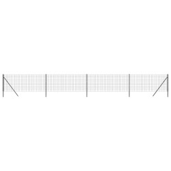 vidaXL Maschendrahtzaun Anthrazit 0,8x10 m Verzinkter Stahl
