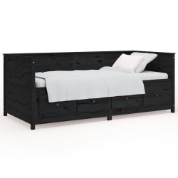 vidaXL Tagesbett Schwarz 80x200 cm Massivholz Kiefer